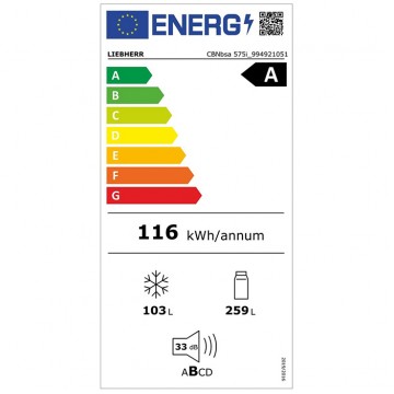 Liebherr CBNbsa 575i Prime BioFresh Ψυγειοκαταψύκτης NoFrost Υ201.5xΠ59.7xΒ67.5εκ. Γκρι